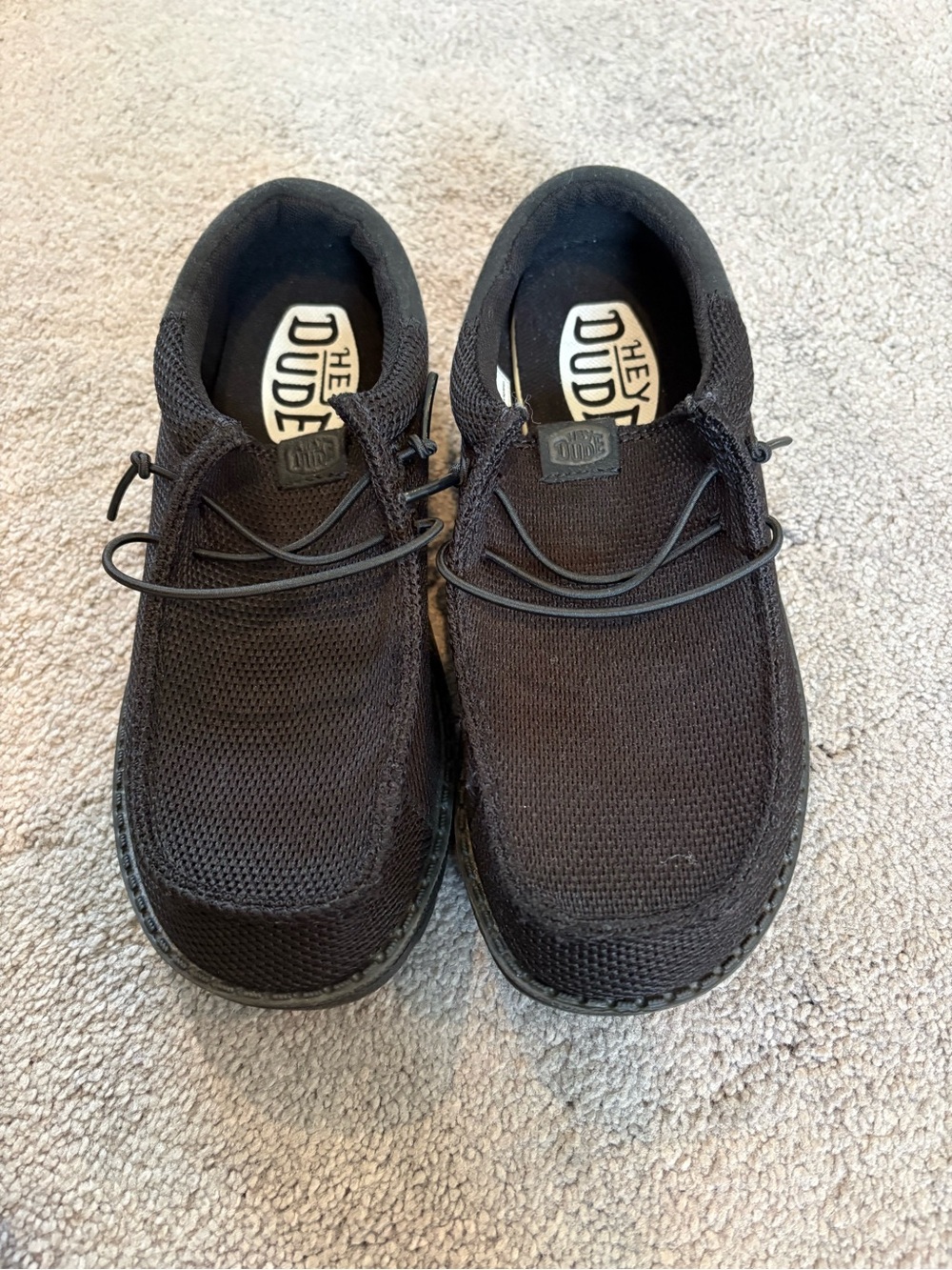 Hey Dude Black Knit Slip-On Loafers